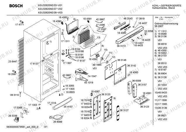 Схема №2 KSU32621NE с изображением Вставная полка для холодильника Bosch 00488440