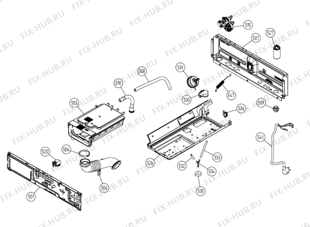 Взрыв-схема стиральной машины Gorenje W6245 DK   -White #2101723 (900003126, WM25.3) - Схема узла 05
