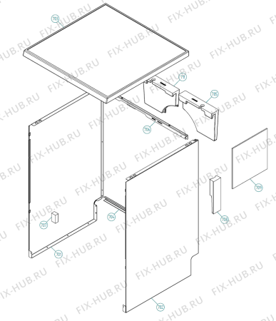 Взрыв-схема посудомоечной машины Atag VW6055ST XL NL   -VW6055STUU-A01 (341710, DW70.3) - Схема узла 14