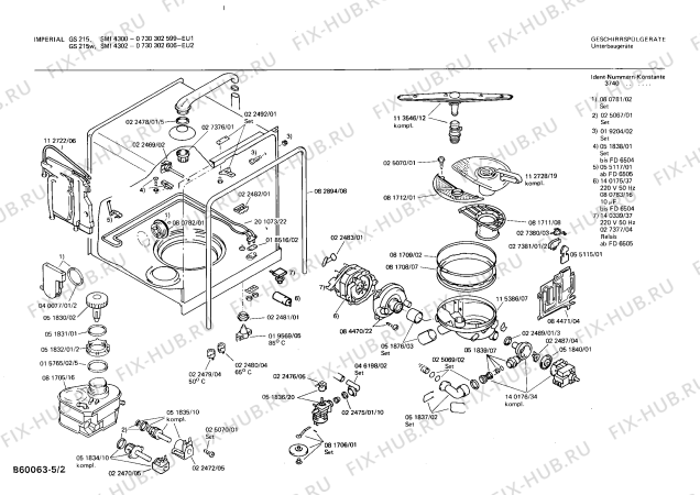 Взрыв-схема посудомоечной машины Imperial 0730302606 GS215W - Схема узла 02