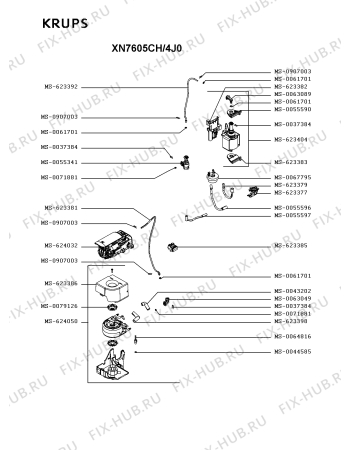 Взрыв-схема кофеварки (кофемашины) Krups XN7605CH/4J0 - Схема узла NP005499.5P2