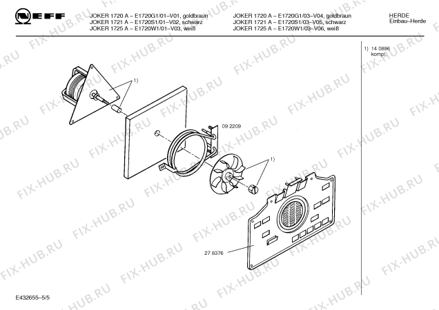Схема №1 E1720G1 JOKER 1720 A с изображением Ручка управления духовкой для электропечи Bosch 00154822