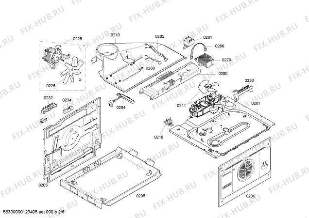 Взрыв-схема плиты (духовки) Bosch HEN386751 - Схема узла 02