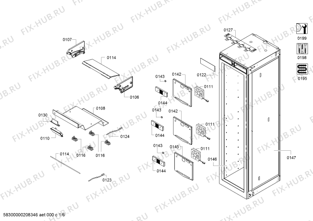 Схема №3 RW466364 Gaggenau с изображением Дверь для холодильной камеры Bosch 00717596