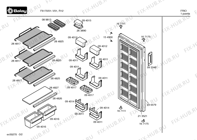Схема №1 F6170 с изображением Ось для холодильника Bosch 00167210