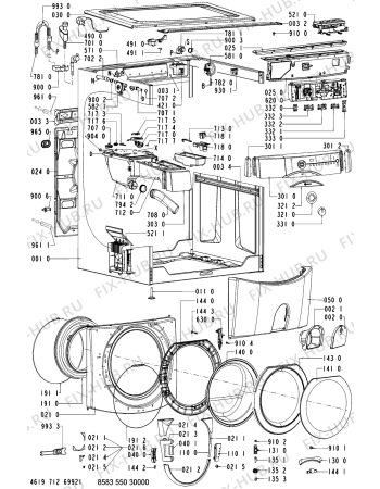 Схема №1 WAB 8795-A с изображением Рукоятка для стиральной машины Whirlpool 481249878217