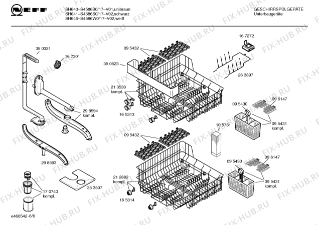 Взрыв-схема посудомоечной машины Neff S4586W0 SH646 - Схема узла 06