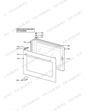 Взрыв-схема плиты (духовки) Andi AX948 - Схема узла H10 Main Oven Door (large)