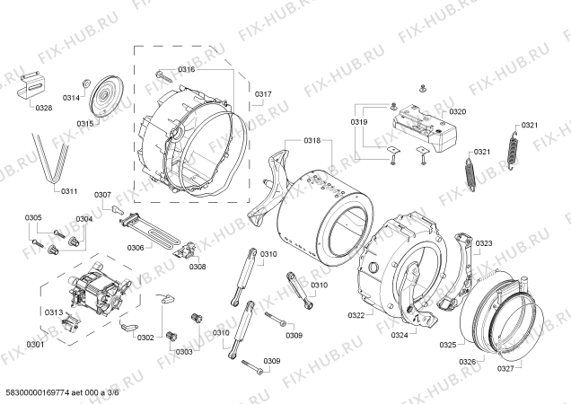 Схема №2 WVH28341 с изображением Панель управления для стиралки Bosch 00748549