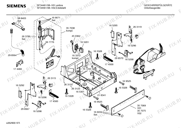 Взрыв-схема посудомоечной машины Siemens SF34561 - Схема узла 05