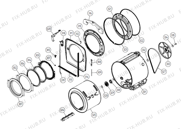 Схема №1 W6461 DK   -Silver (900003316, WM50DK) с изображением Обшивка для стиральной машины Gorenje 257560