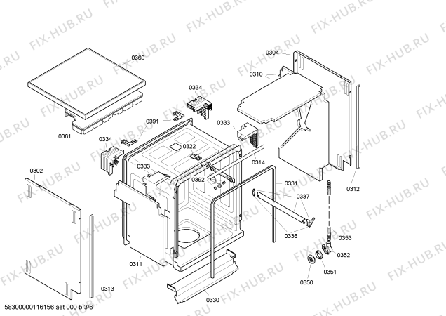 Схема №2 SE24M261EU с изображением Передняя панель для посудомойки Siemens 00449514