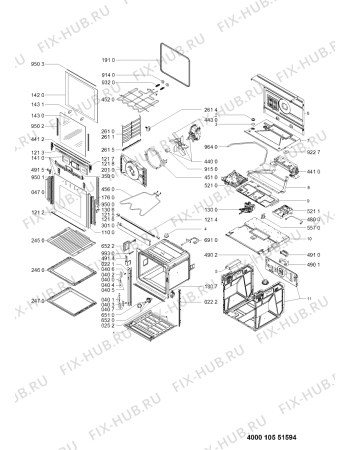 Схема №1 AKZM693WH2 (F090996) с изображением Наставление для плиты (духовки) Indesit C00354200