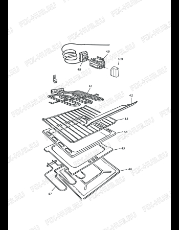 Взрыв-схема плиты (духовки) DELONGHI SEW 554 - Схема узла 4