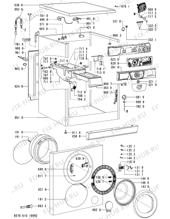 Схема №1 AWM 6101 с изображением Обшивка для стиралки Whirlpool 481245214815