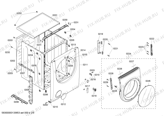 Взрыв-схема сушильной машины Bosch WTMC553SUC Nexxt 500 plus Series - Схема узла 02