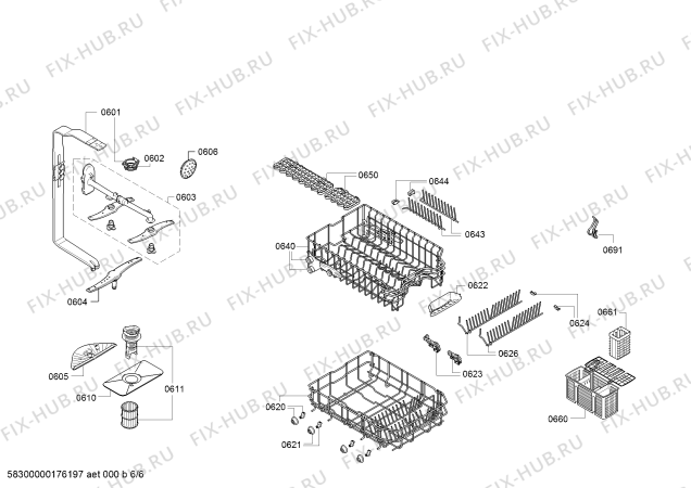 Взрыв-схема посудомоечной машины Bosch SPS63M02TC - Схема узла 06