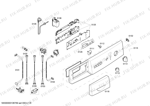 Схема №1 WFO324F Maxx WFO324F с изображением Модуль управления для стиралки Bosch 00442005