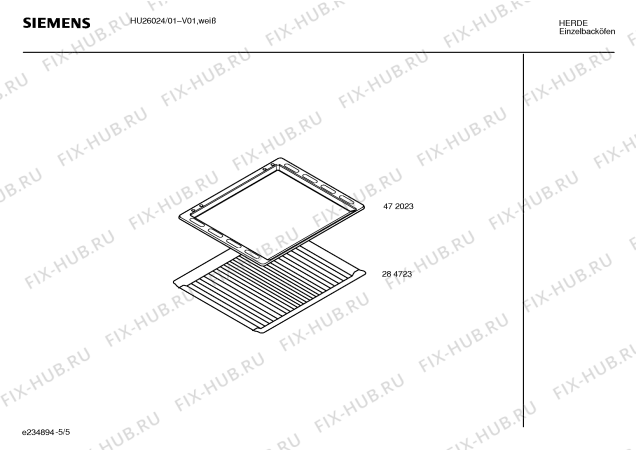 Схема №4 HU26024 Siemens с изображением Инструкция по эксплуатации для электропечи Siemens 00520874