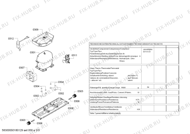 Взрыв-схема холодильника Siemens KG36EAI32G Siemens - Схема узла 03