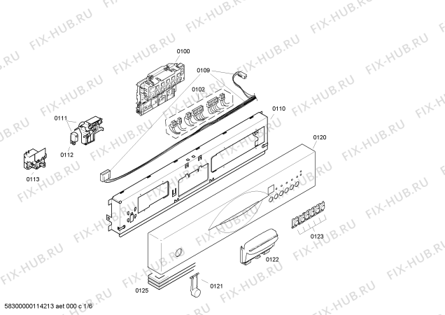 Схема №2 SGI55M06FF с изображением Передняя панель для посудомойки Bosch 00439612