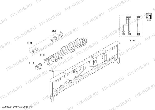 Схема №1 CG4A04V9 с изображением Передняя панель для посудомойки Bosch 00742906