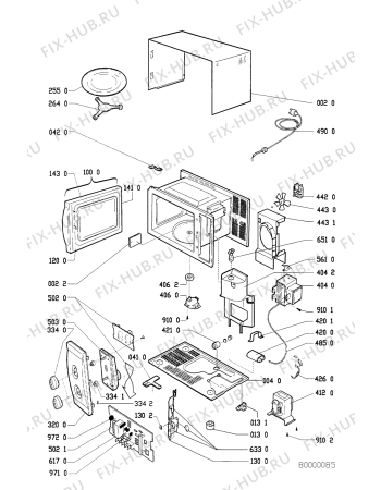 Схема №1 SW 2001 WP/WH с изображением Панель управления для свч печи Whirlpool 481245358831