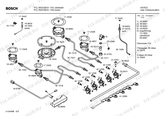 Взрыв-схема плиты (духовки) Bosch PCL785DGB Bosch - Схема узла 02