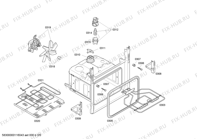 Схема №2 HBN40S350E Horno bosch indep.multif.inox s/reloj с изображением Блок подключения для электропечи Bosch 00499746