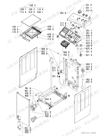 Схема №1 AWV 810 с изображением Тумблер для стиралки Whirlpool 481228219959