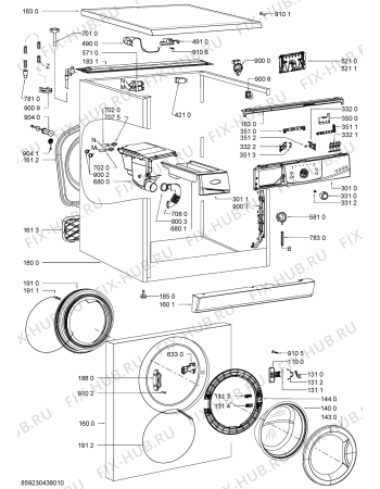 Схема №1 AWO/D 6127 с изображением Декоративная панель для стиральной машины Whirlpool 481010469073