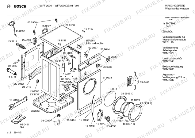 Взрыв-схема стиральной машины Bosch WFF2000GB WFF2000 - Схема узла 02