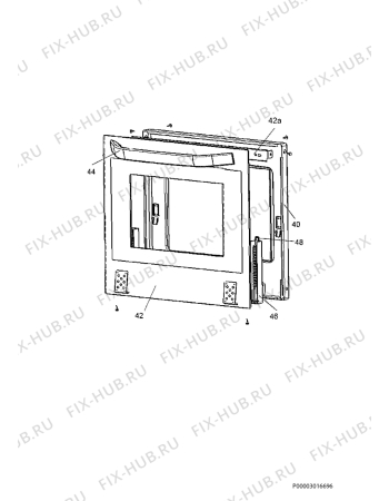 Взрыв-схема плиты (духовки) Electrolux EKG501104W - Схема узла Door