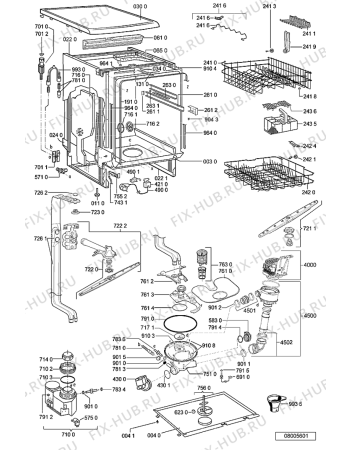 Схема №4 GSFS 5411 с изображением Панель для посудомоечной машины Whirlpool 481254378502