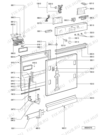 Схема №1 ADG 8536 NB с изображением Обшивка для посудомоечной машины Whirlpool 481245372899