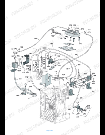 Схема №2 PRIMADONNA EXCLUSIVE ESAM6900.M с изображением Корпусная деталь для электрокофеварки DELONGHI 5513221831