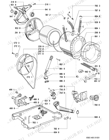 Схема №1 WAL 10788-I с изображением Обшивка для стиралки Whirlpool 481245211173