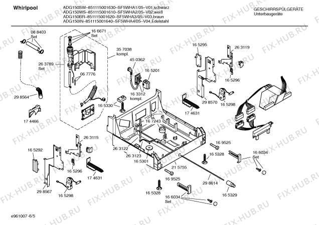 Схема №1 SF5WHA3EU ADG630AV с изображением Планка для электропосудомоечной машины Bosch 00362210