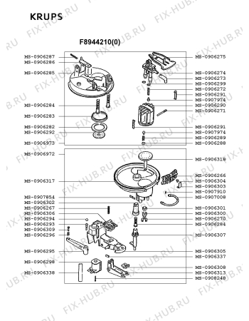 Схема №2 F8944245(0) с изображением Емкость для электрокофеварки Krups MS-0906214