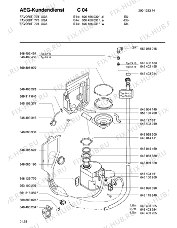 Взрыв-схема посудомоечной машины Aeg FAV775U-W - Схема узла Water softener 066