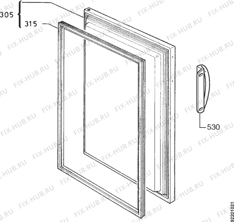 Взрыв-схема холодильника Rosenlew RKP130 - Схема узла Door 003
