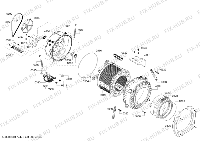 Схема №1 WKD28351GB с изображением Ручка для стиралки Bosch 00650836