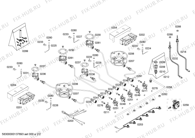 Схема №1 T29R8N0AU ENC.T29R8N0AU 4G+2W NE90F с изображением Горелка для плиты (духовки) Bosch 00609855