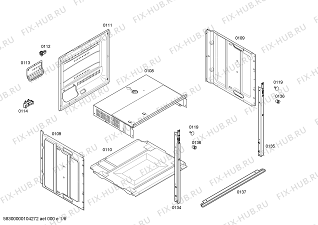 Схема №2 B1624A0 MEGA 4624A с изображением Внешняя дверь для плиты (духовки) Bosch 00445920