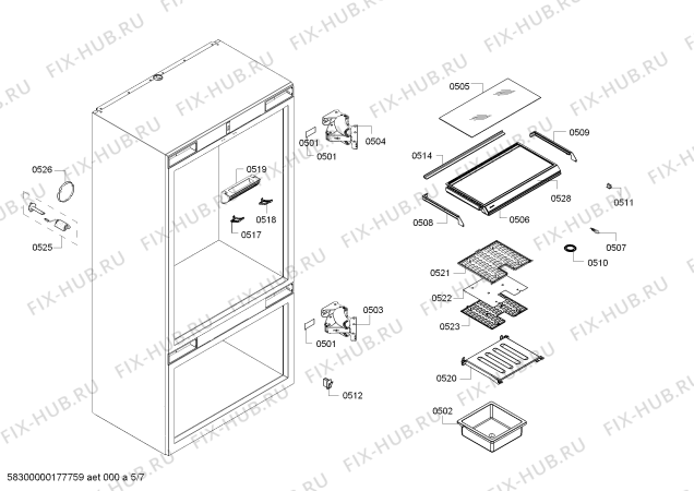 Схема №2 CIB36MIIL5 с изображением Изоляция для холодильной камеры Bosch 10004122