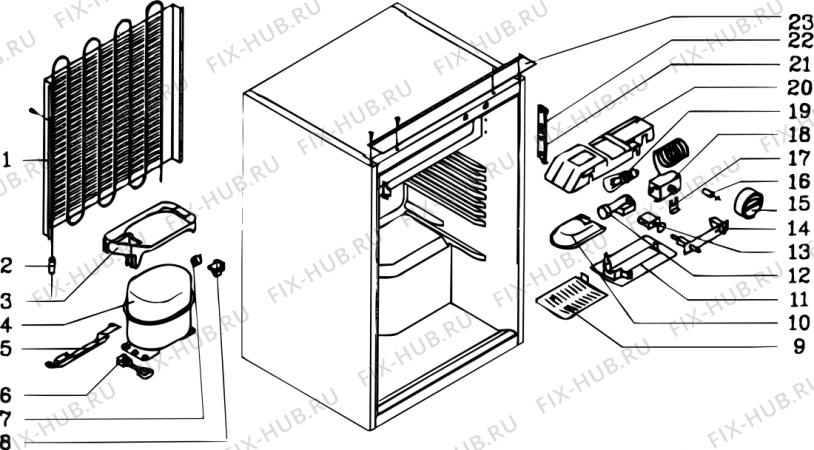 Схема №1 RF1736 (F008704) с изображением Обрамление полки для холодильной камеры Indesit C00129912