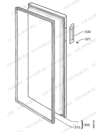 Взрыв-схема холодильника Elektro Helios FG2469 - Схема узла Door 003