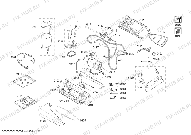 Схема №1 TDS3510 с изображением Соединительный кабель для утюга (парогенератора) Bosch 00624892