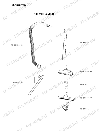 Взрыв-схема пылесоса Rowenta RO3799EA/4Q0 - Схема узла BP005645.9P2