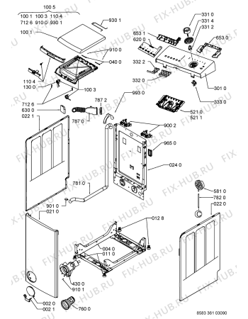 Схема №1 WAT CARE 32SD с изображением Обшивка для стиралки Whirlpool 480111103574